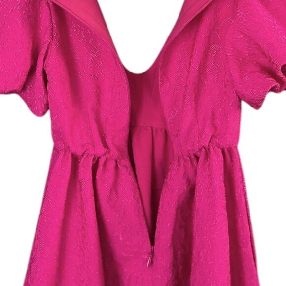Sachin & Babi Puff-Sleeve Taffeta Mini Dress Woman's XS A-Line V-Neck Flirty NEW - Picture 6 of 8
